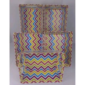 Brother Sister Design Studio Cardboard Chevron Pattern Storage Baskets Lot Of 5